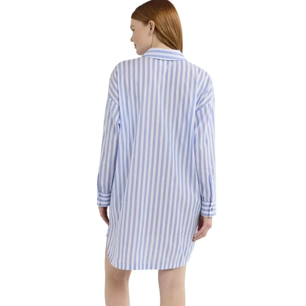 Sleepshirt Silky Soft Woven Long Sleeve Button Front Lounge Pajama Size XL